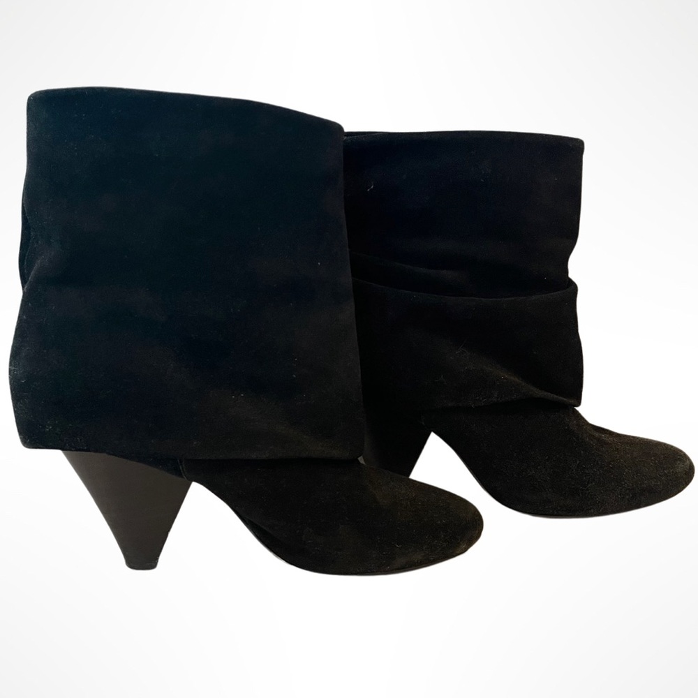 Black suede booties perfect for fall/winter